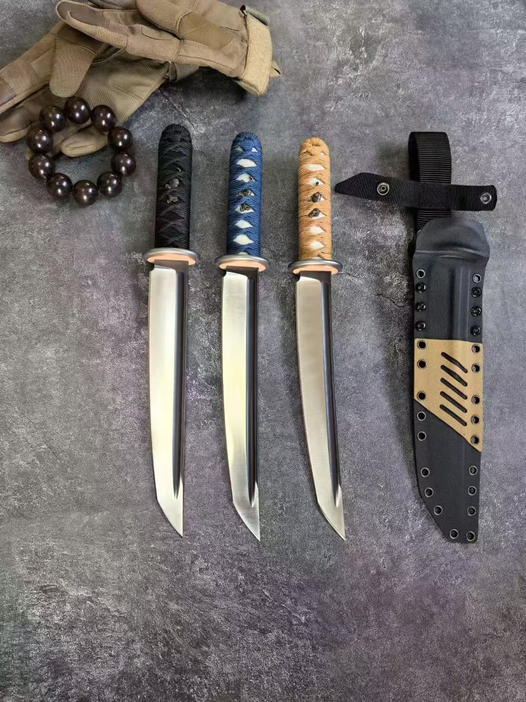HJF War Tiger Samurai Knife DC53 Steel Fixed Blade Knife