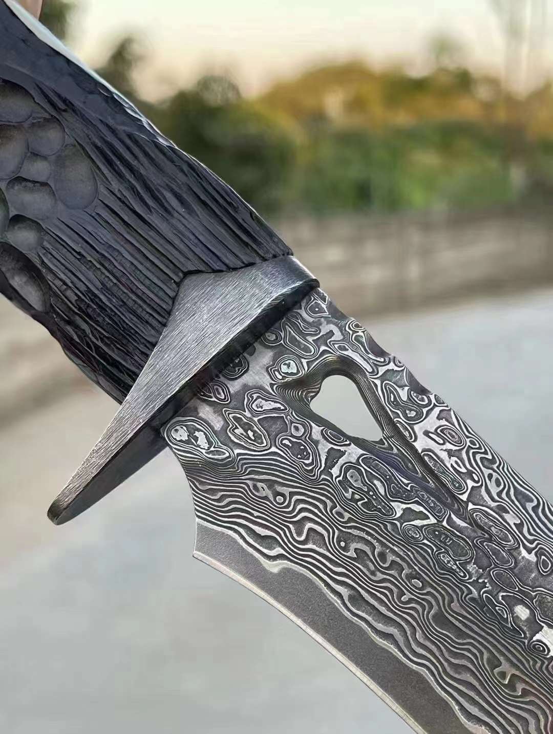 Lucky Elephant Damascus Steel Outdoor Fixed Blade Knife