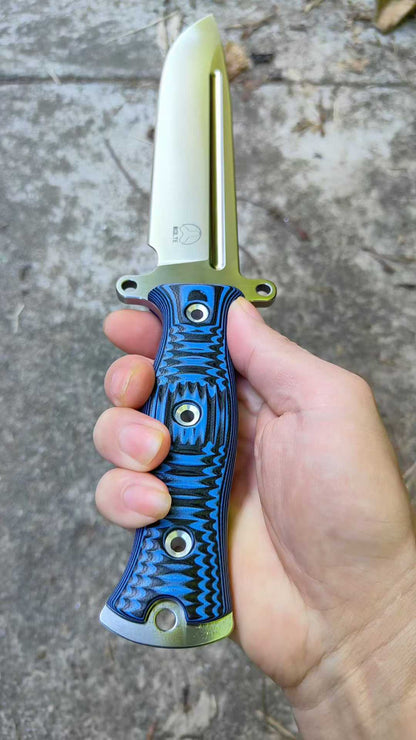 Bolte Light Gemini A8 Steel G10 Handle Fixe Blade Bowie Knife with Fuller