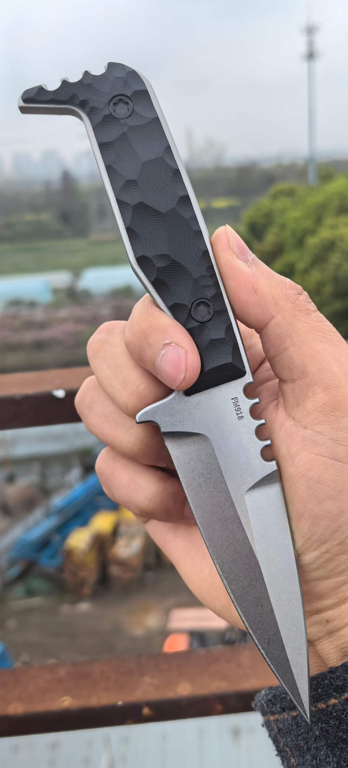 PSRK FM918 / CPM-3V Steel Dagger Double Blade Knife