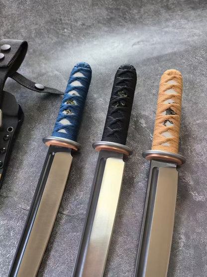 HJF War Tiger Samurai Knife DC53 Steel Fixed Blade Knife