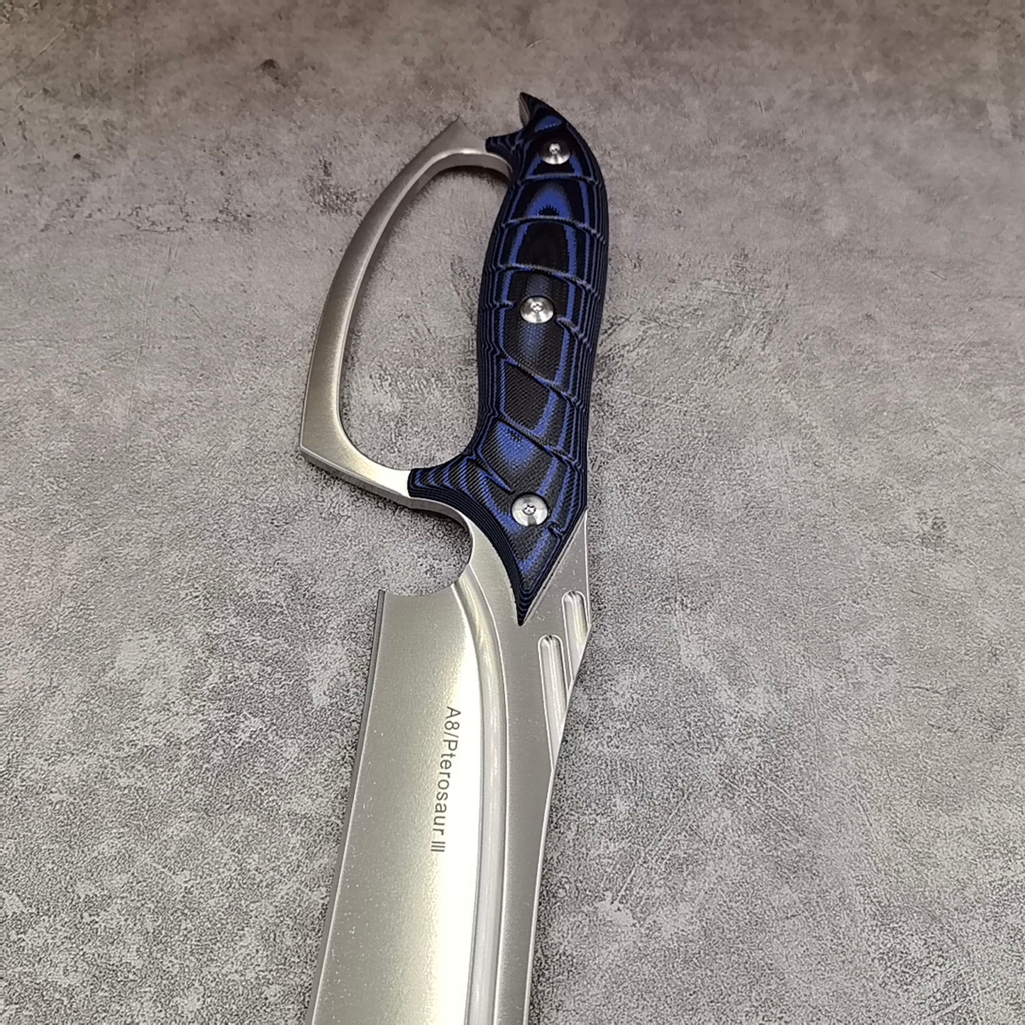 Reclusedge Pterosaur A8 Steel Big Bowie Fixed Blade Knife with Hand Guard