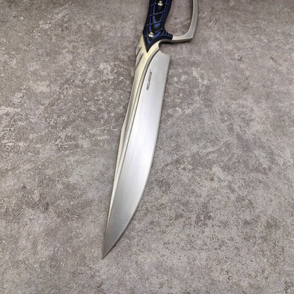 Reclusedge Pterosaur A8 Steel Big Bowie Fixed Blade Knife with Hand Guard