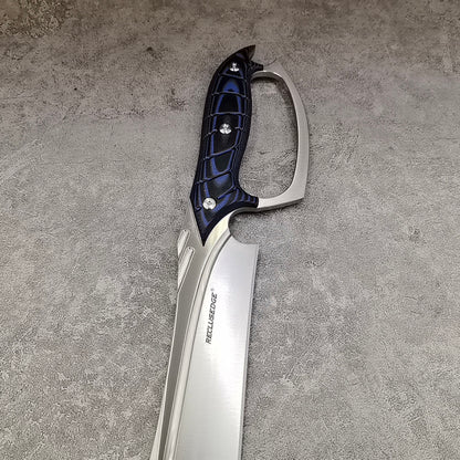 Reclusedge Pterosaur A8 Steel Big Bowie Fixed Blade Knife with Hand Guard