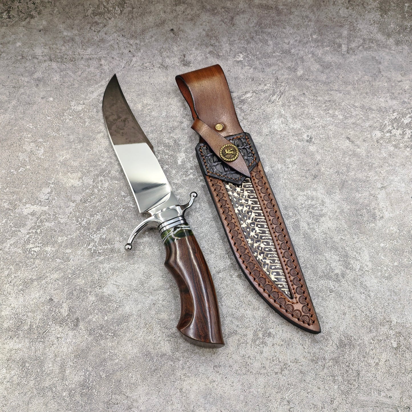 Reclusedge  Mirror Light Surface DC53 Steel Fixed Blade Knife Bowie Knife For Collection
