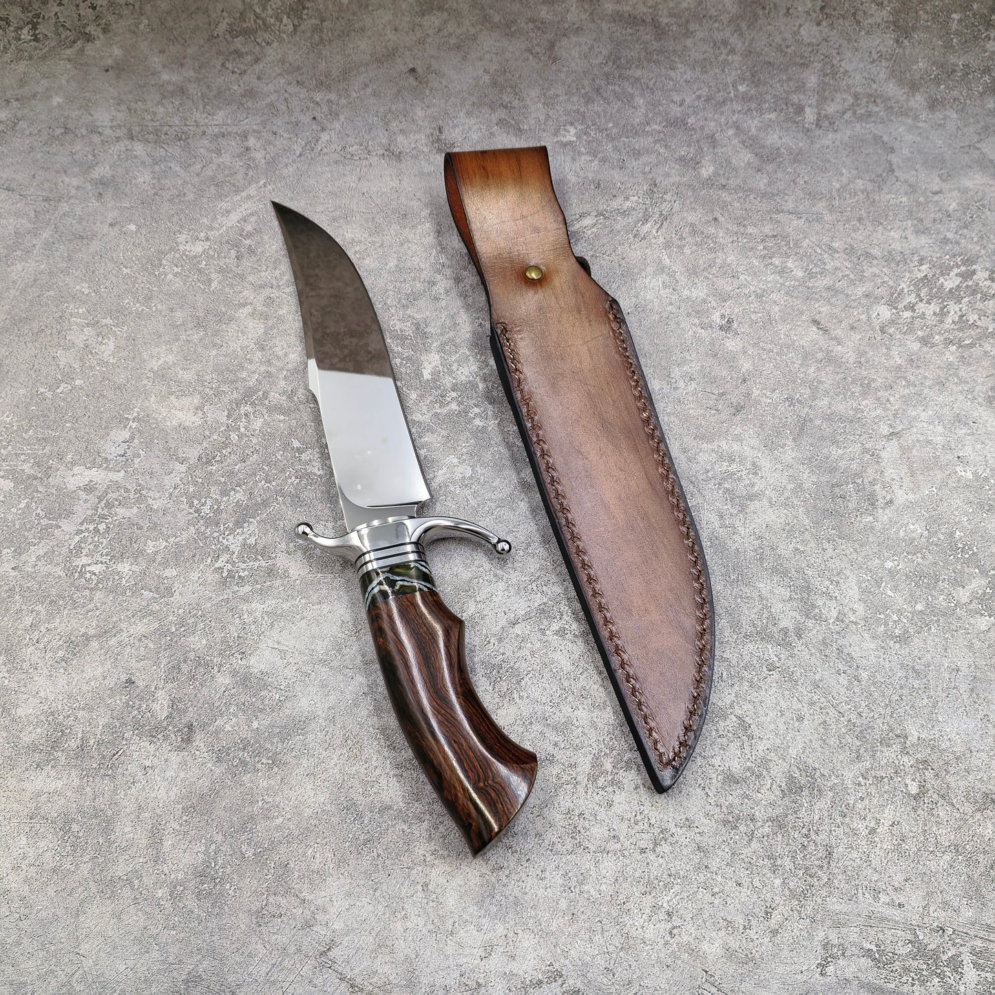 Reclusedge  Mirror Light Surface DC53 Steel Fixed Blade Knife Bowie Knife For Collection