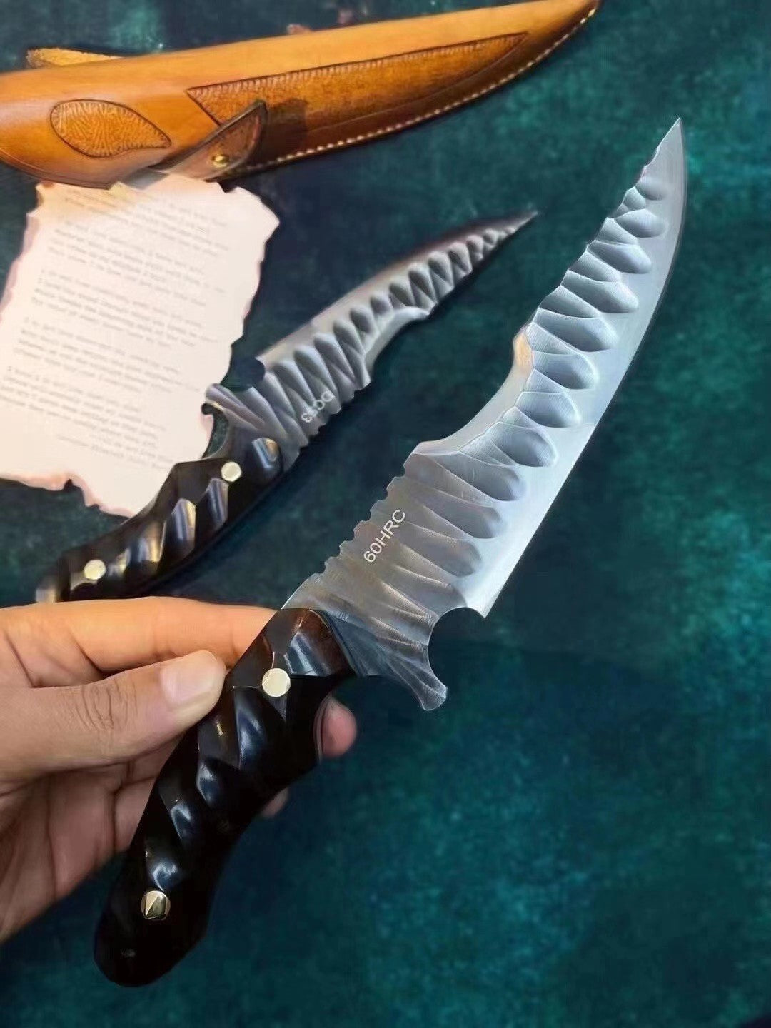 TuJi DC53 Steel Outdoor Full Tang Fixed Blade Knife Convex Grind Knife
