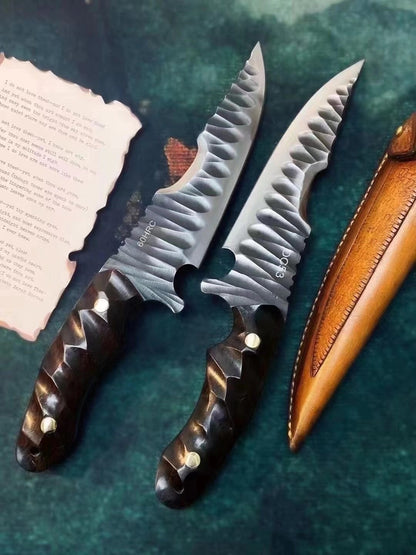 TuJi DC53 Steel Outdoor Full Tang Fixed Blade Knife Convex Grind Knife