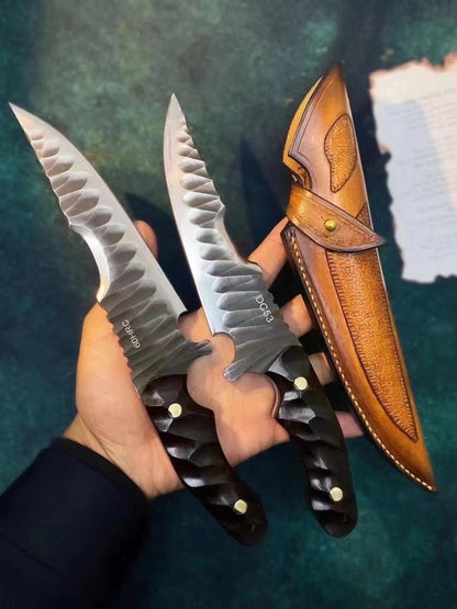 TuJi DC53 Steel Outdoor Full Tang Fixed Blade Knife Convex Grind Knife