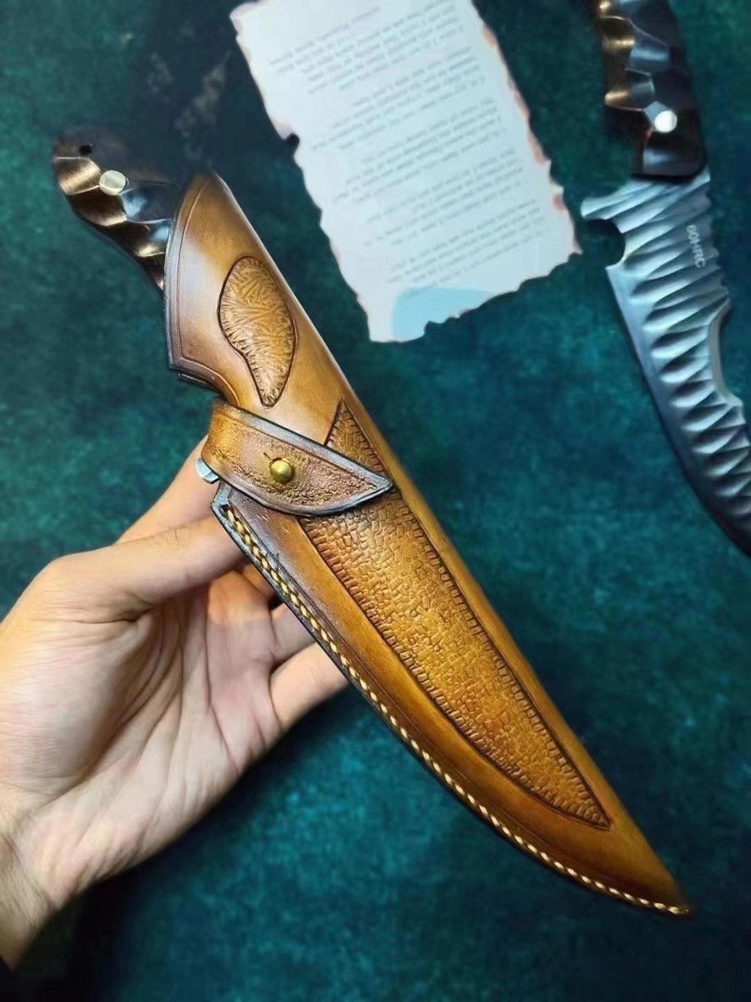 TuJi DC53 Steel Outdoor Full Tang Fixed Blade Knife Convex Grind Knife