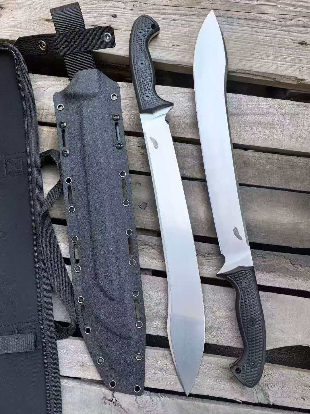HJF Eggplant DC53 Steel G10 Handle Outdoor Fixed Blade Bushcraft Knife