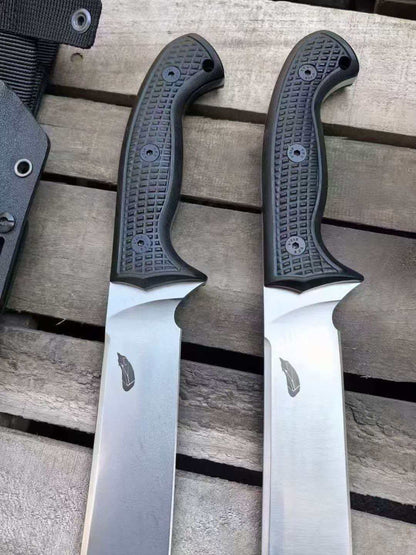 HJF Eggplant DC53 Steel G10 Handle Outdoor Fixed Blade Bushcraft Knife