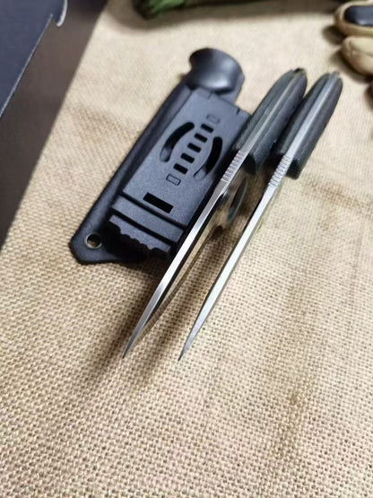 HJF Defender Small DC53 Steel Fixed Blade Knife for Combat Self-defense