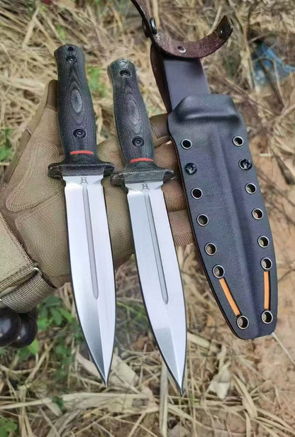 HJF Wilderness Leopard A8 Steel Dagger Fixed Blade Knife