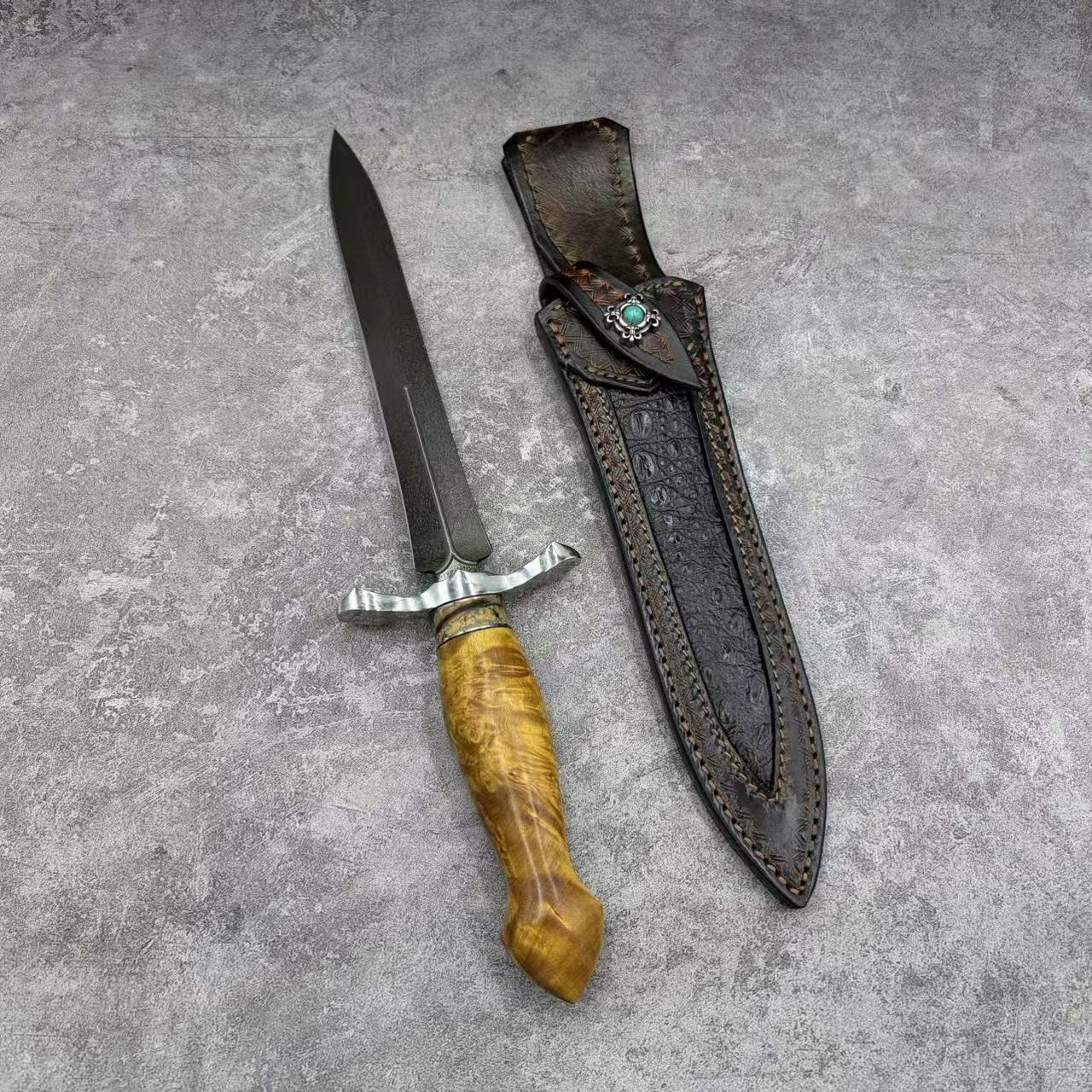 Reclusedge Emperor Wooz Steel Dagger Fixed Blade Knife for Collection