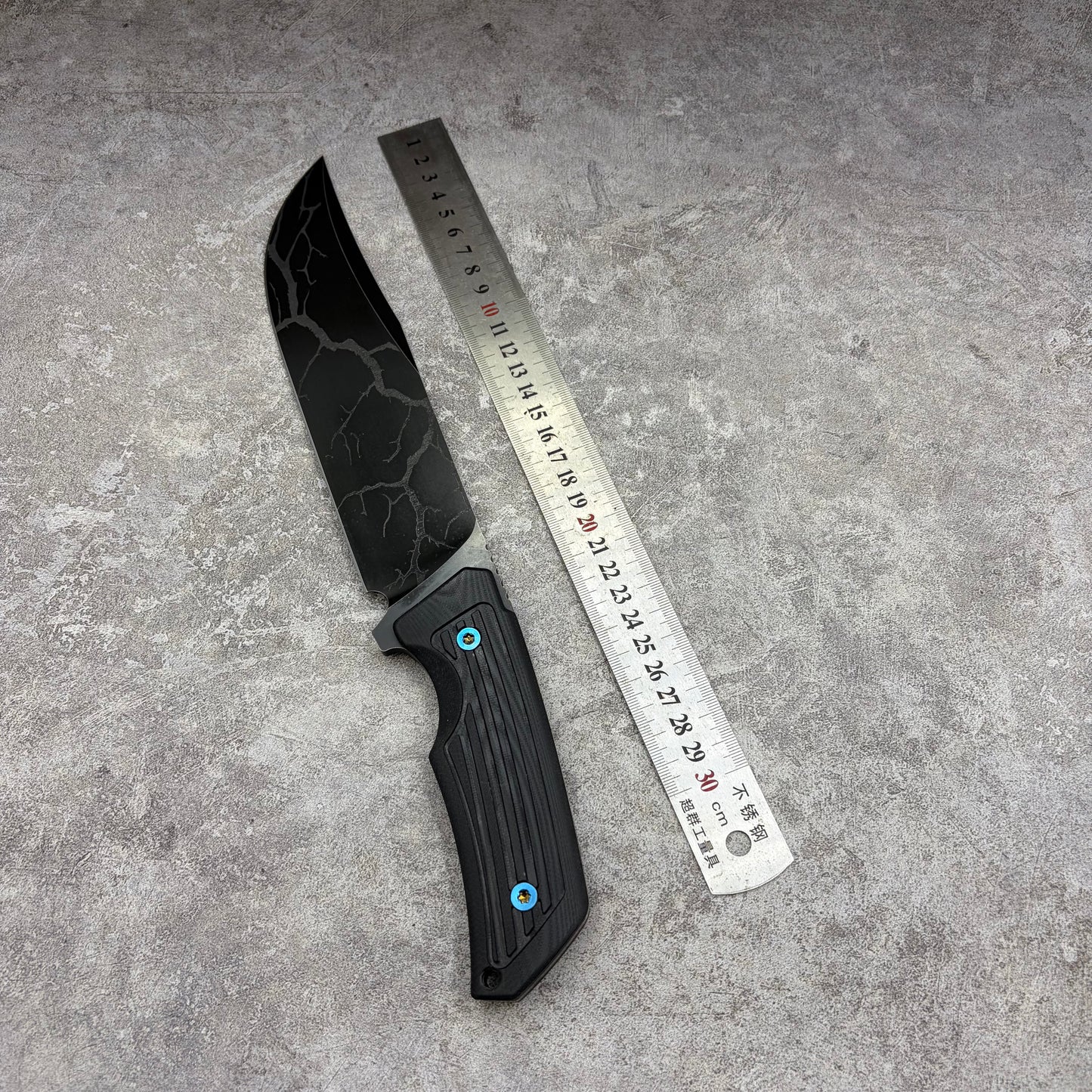 MieBa DC53 Steel Lightening Coated Fixed Blade Hunting Knife Outdoor