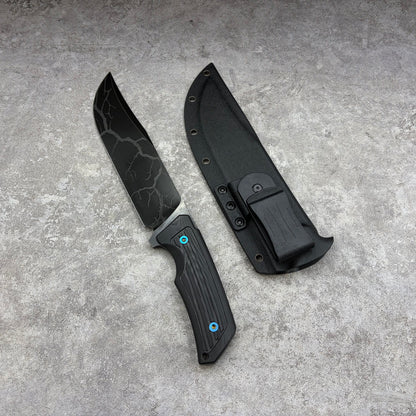 MieBa DC53 Steel Lightening Coated Fixed Blade Hunting Knife Outdoor