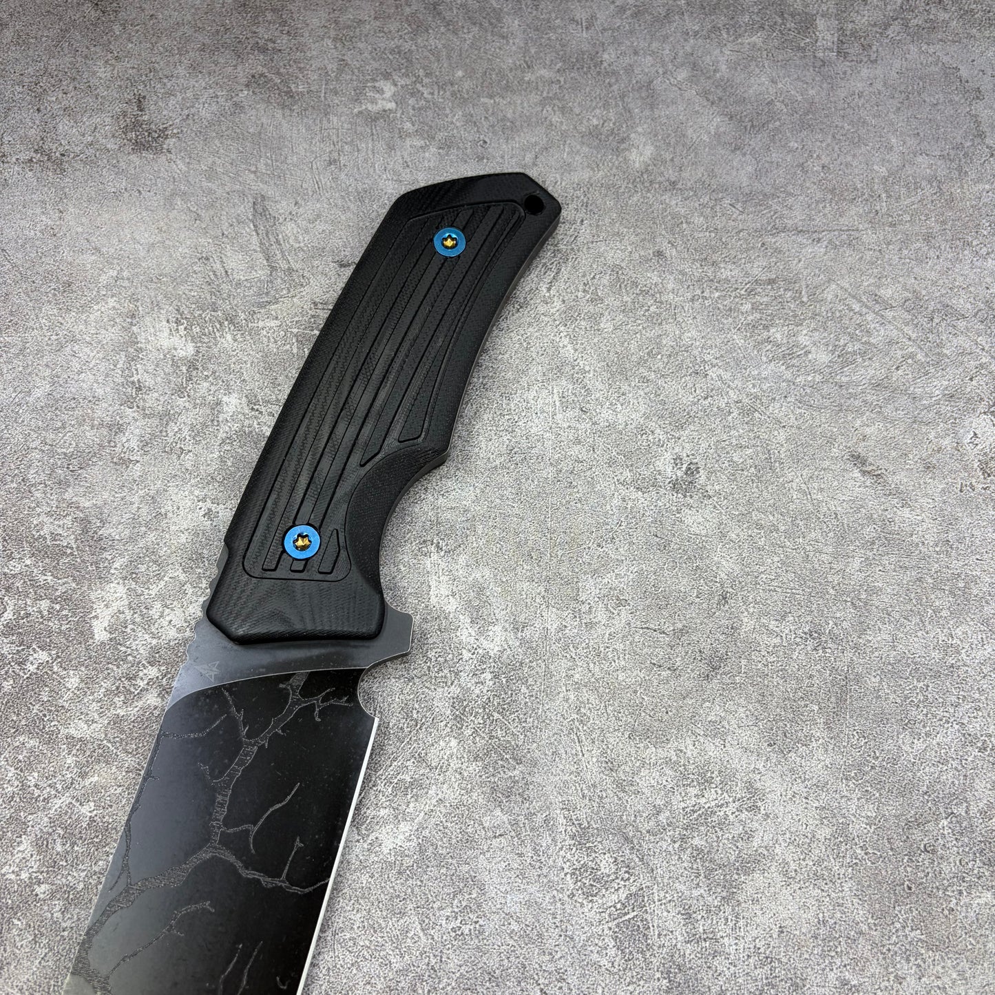 MieBa DC53 Steel Lightening Coated Fixed Blade Hunting Knife Outdoor