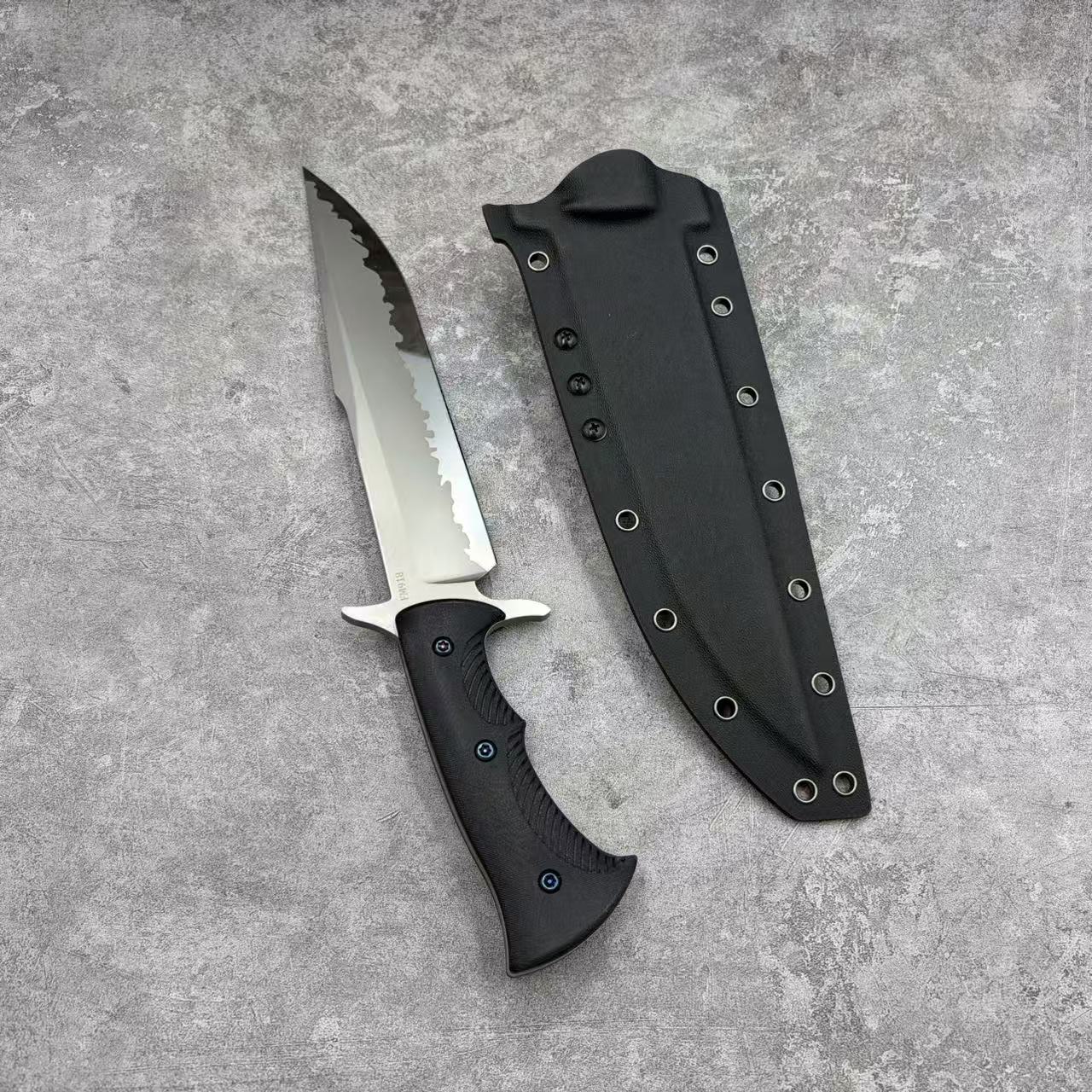MeiYing FM918 Steel Ceramic Coated and Mirror Finished Fixed Blade Hunting Knife