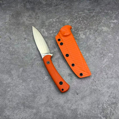 Reclusedge 14C28N Steel Outdoor Small Fixed Blade Knife With Orange Handle