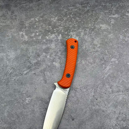 Reclusedge 14C28N Steel Outdoor Small Fixed Blade Knife With Orange Handle