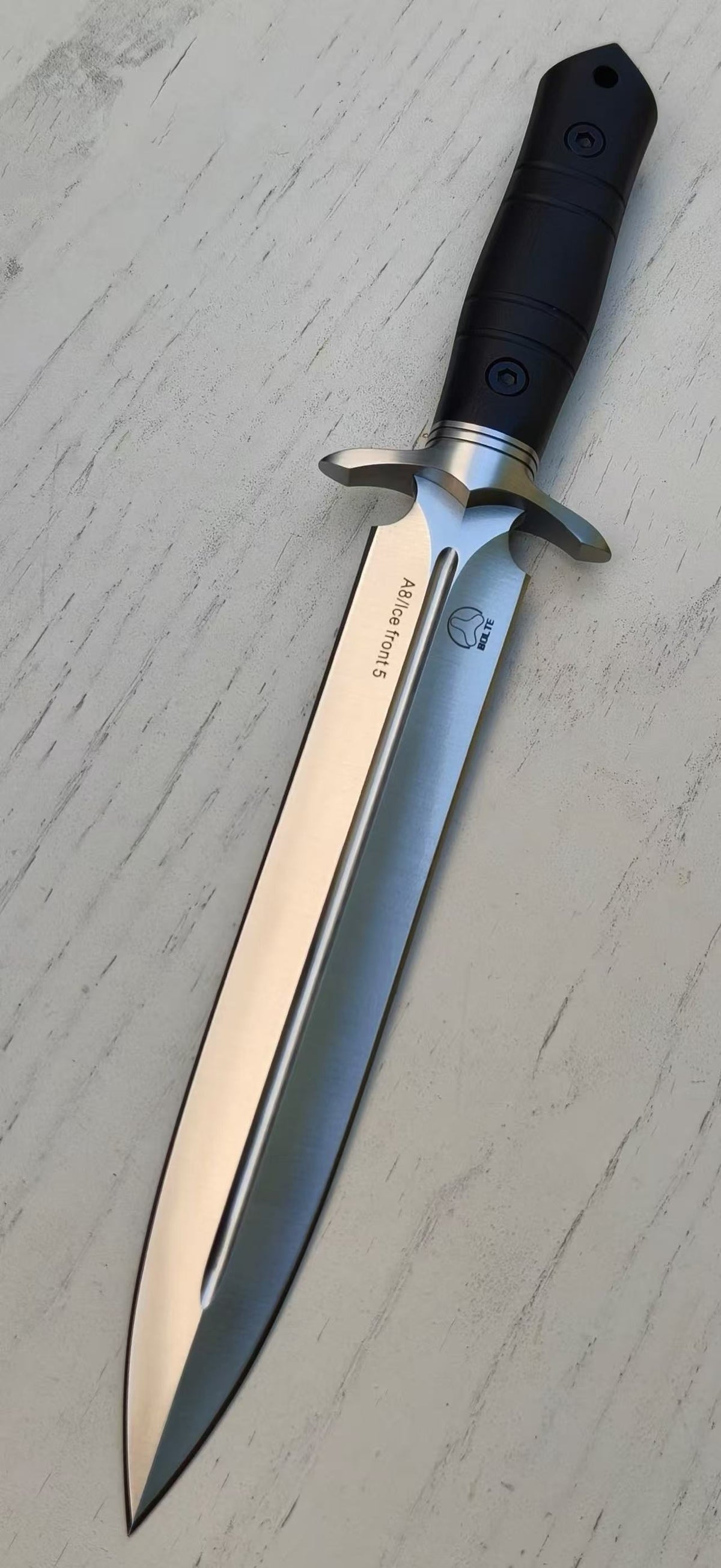 Bolte Ice Front 5 A8 Steel / DLC Dagger Fixed Blade Knife