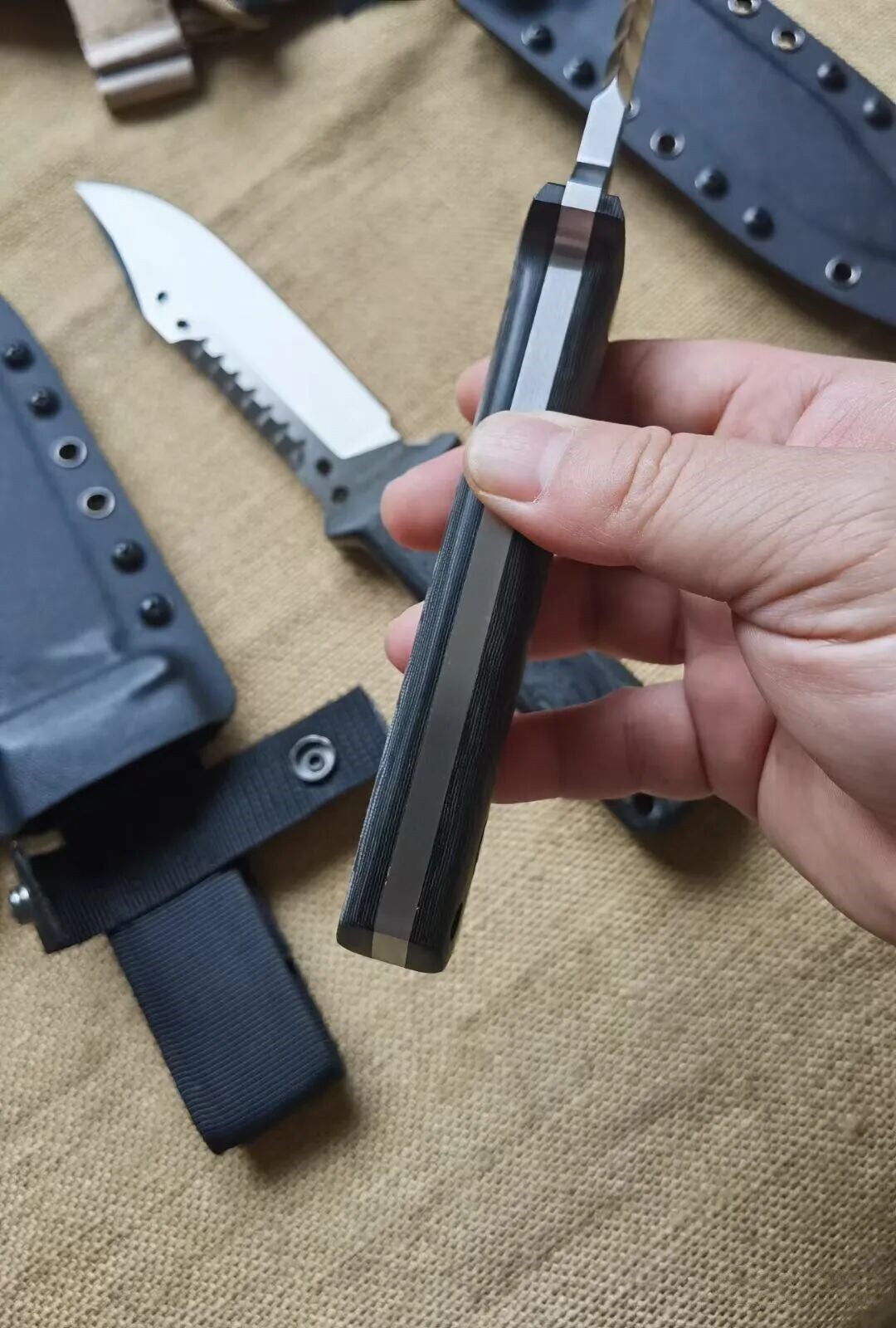 HJF Bullet Hole A8 Steel G10 Handle Fixe Blade Bushcraft Knife