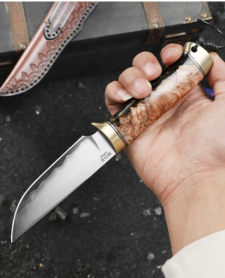 Japan SKD11 Steel Fixed Blade Knife Outdoor Camping Bushcraft