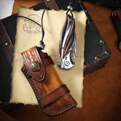 Damascus Steel Blade Folding Knife