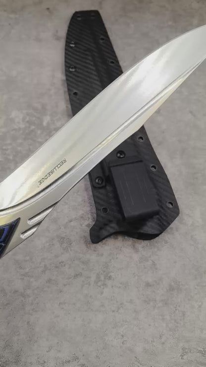 Reclusedge Pterosaur A8 Steel Big Bowie Fixed Blade Knife with Hand Guard