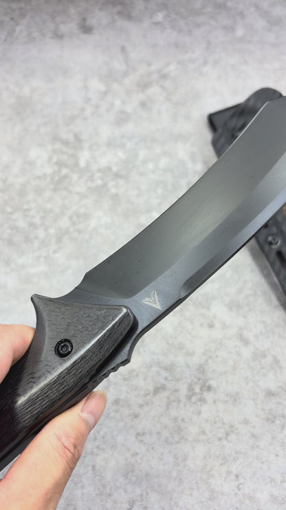 HuLi CPM-3V Steel DLC Coated Fixed Blade Hunting Knife