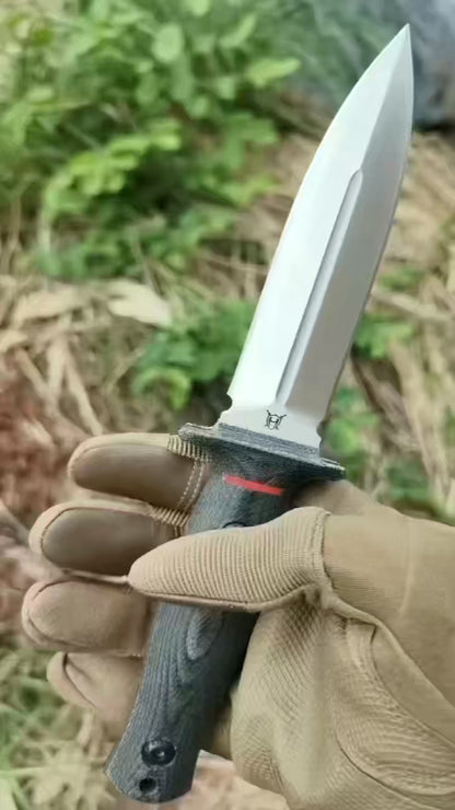 HJF Wilderness Leopard A8 Steel Dagger Fixed Blade Knife